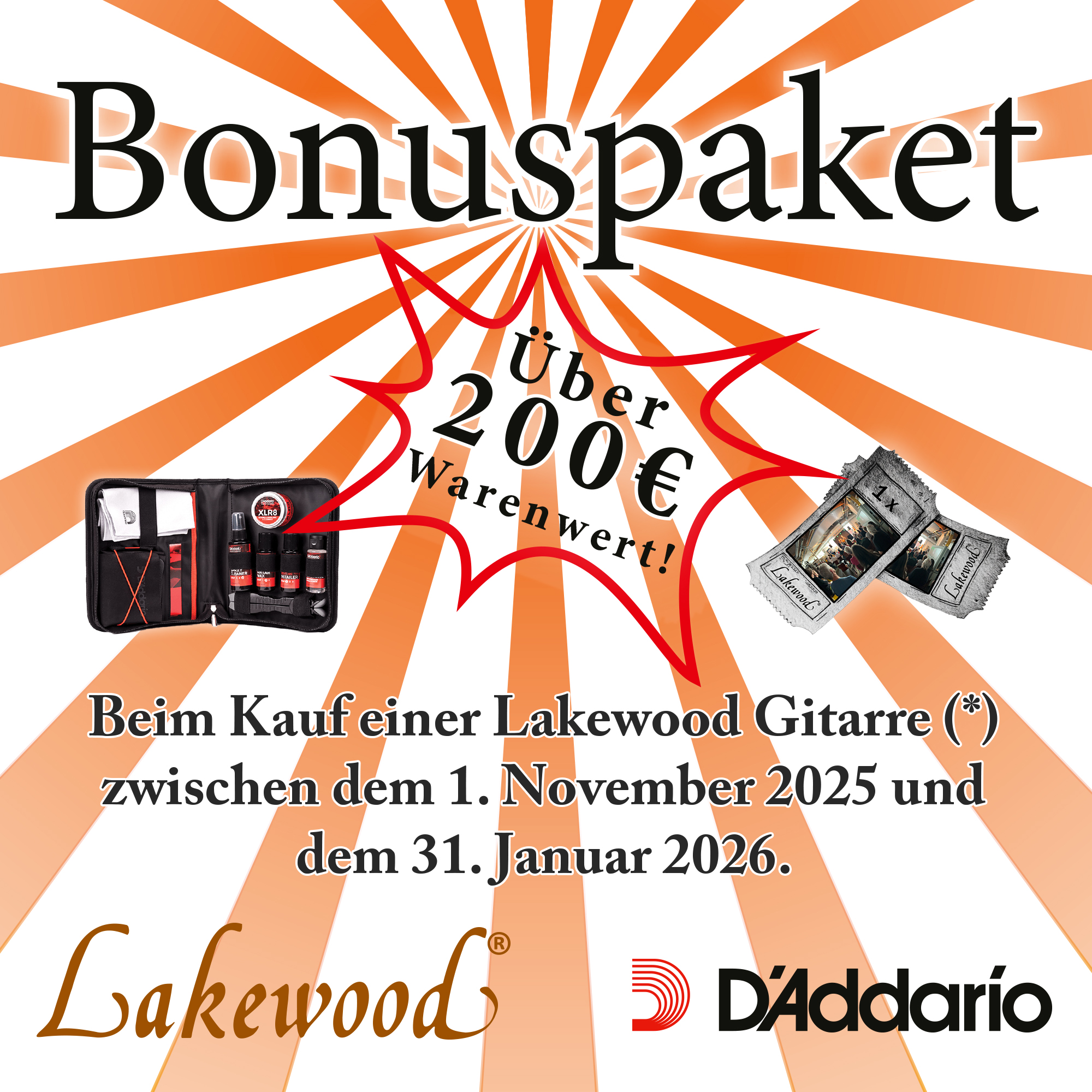 Il pacchetto bonus Lakewood del valore di oltre 200 €!
